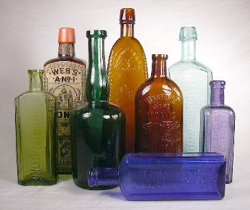 Grouping of 19th and early 20th century medicinal tonic bottles.